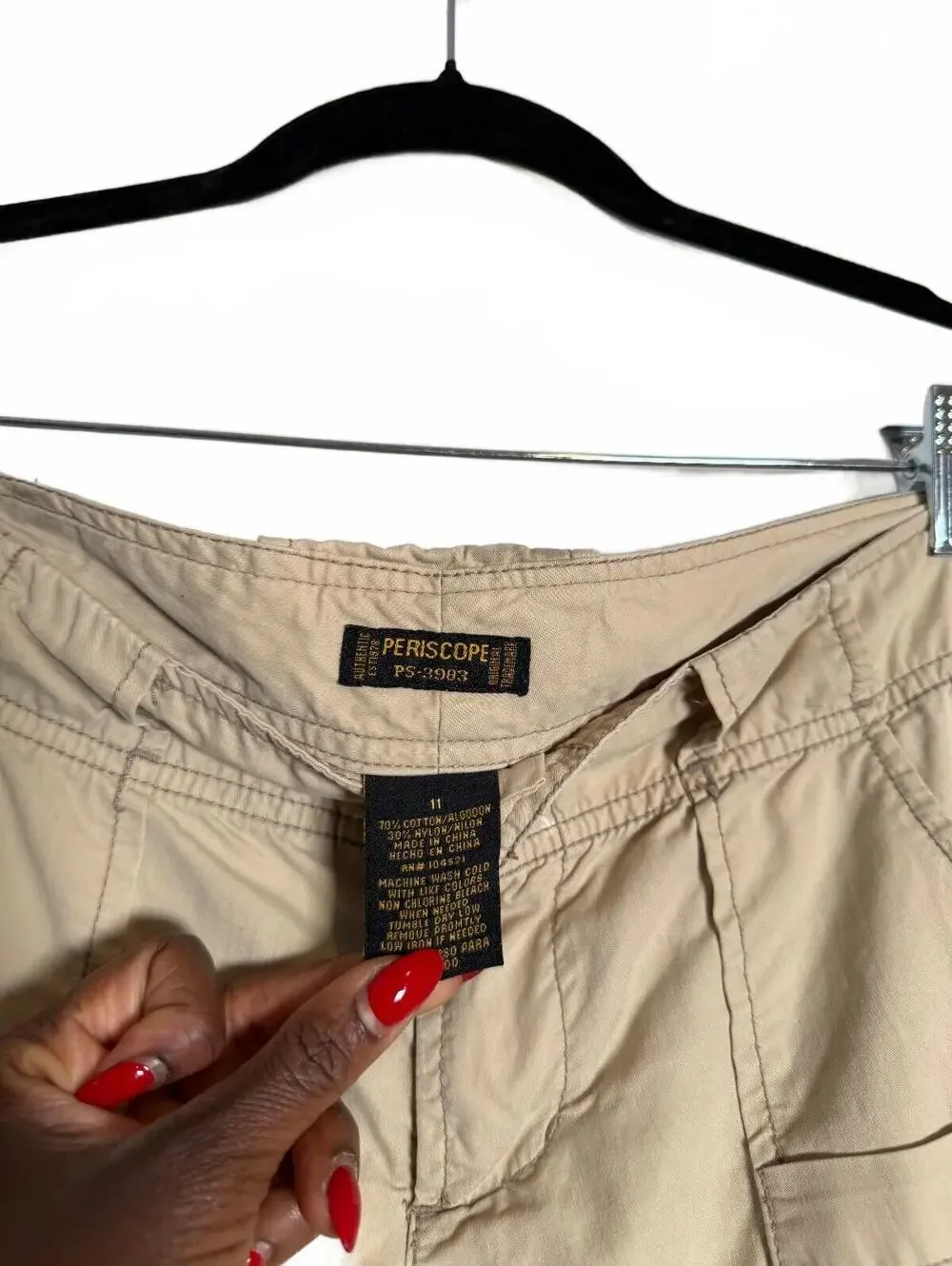 Women Vintage Y2K Soft Grunge Khaki Cargo Capris size 11